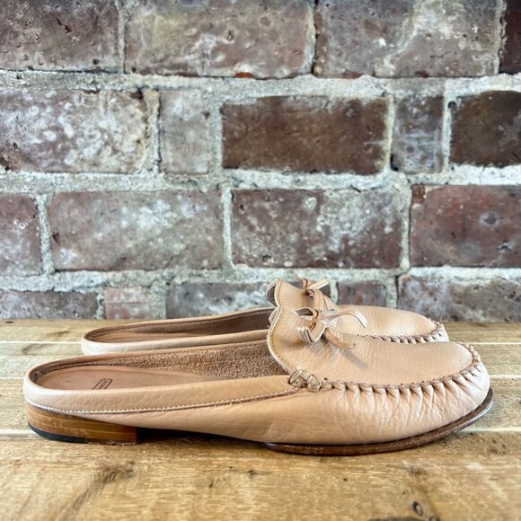 Coach Women's Rayna Mules Slip On Cream Leather Nude Shoes Size 8.5 - Picture 3 of 10